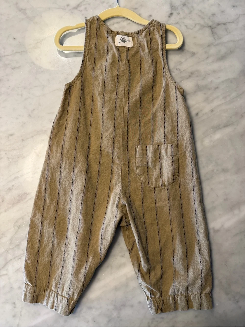 Zara Tan Striped Sleeveless One-Piece Romper